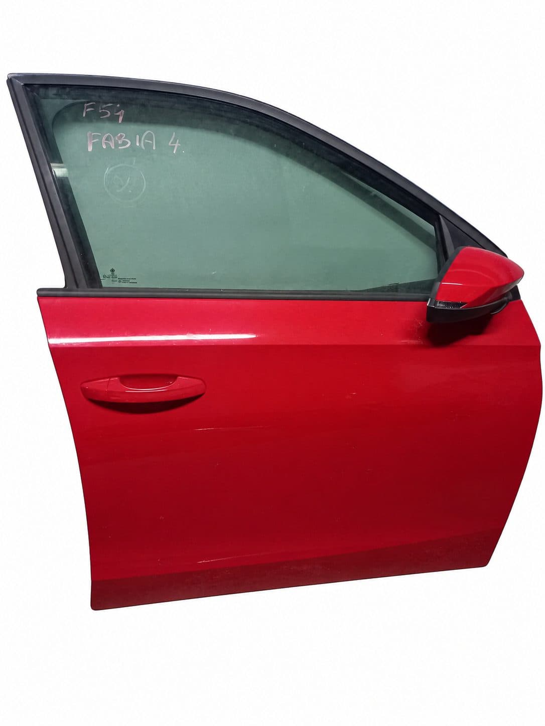 6VA831052 Škoda Fabia 4 pravé přední dveře. Kompletní. Červená metalíza.